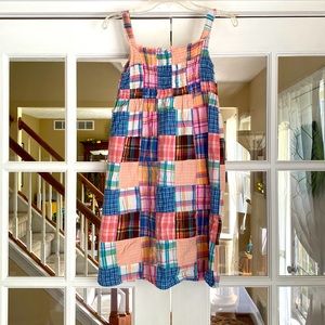 Soft madras plaid summer dress w/adjustable straps